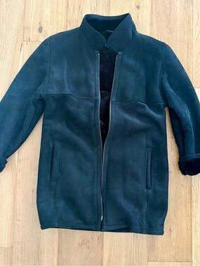 True Vintage Black Shearling Coat